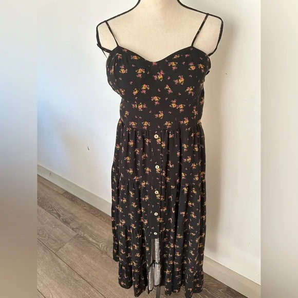 Band of gypsies floral black maxi midi dress SZ M - Picture 2 of 9